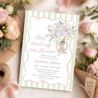 Whimsical Fresh Off the Market Brautparty Einladung