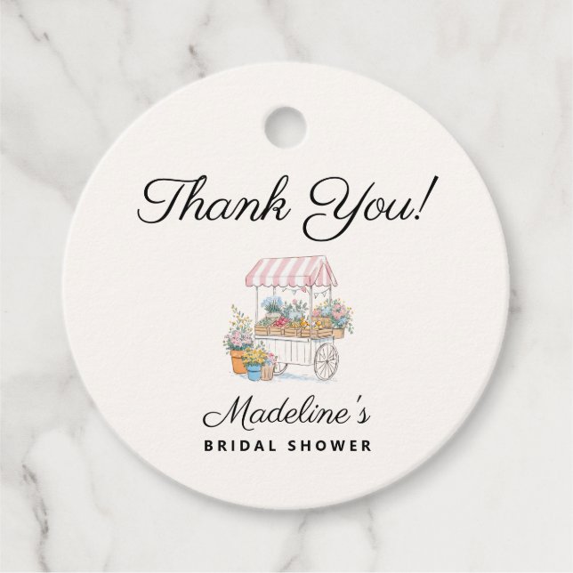 Whimsical Fresh vom Markt Brautdusche  Geschenkanhänger (Vorderseite)
