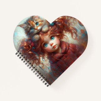 "Whimsical Friendship - Heart Shaped Notebook" Notizbuch