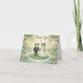 Whimsical Frog Couple Wedding Thank You Card Dankeskarte