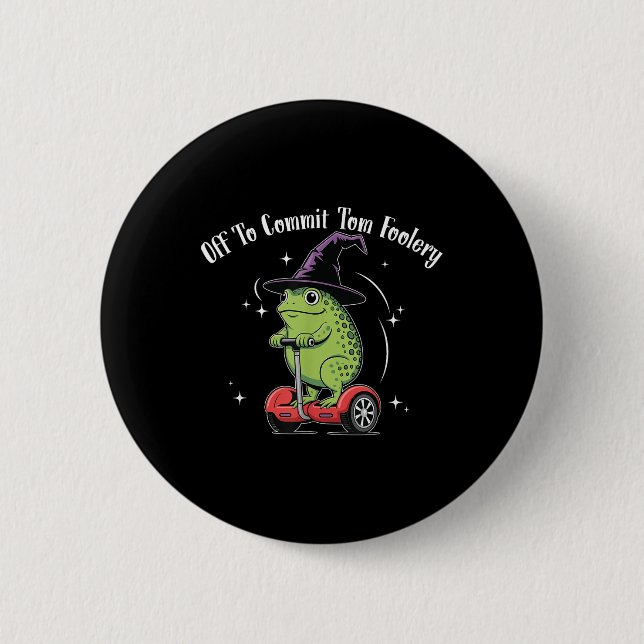 Whimsical Frog Wizard ab, um Tom zum Narren zu bri Button (Vorderseite)