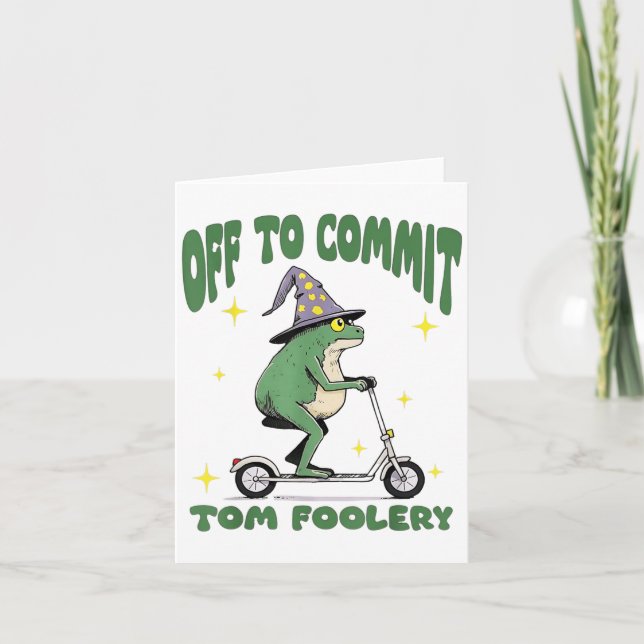 Whimsical Frog Wizard ab, um Tom zum Narren zu bri Karte (Vorderseite)