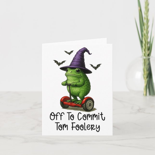 Whimsical Frog Wizard ab, um Tom zum Narren zu bri Karte (Vorderseite)