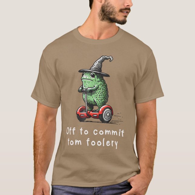 Whimsical Frog Wizard Off to Commitom Foolery Frog T-Shirt (Vorderseite)
