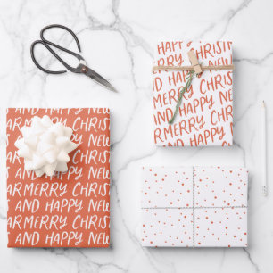Whimsical frohe Weihnachten glücklich Neues Jahr Geschenkpapier Set