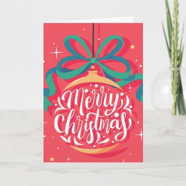 Whimsical frohe Weihnachten Personalisiert | Weihn Karte (Vorderseite)