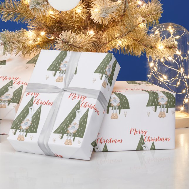 Whimsical Frohe Weihnachtsgnome Geschenkpapier (Feiertage)