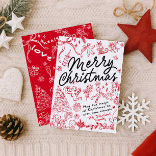 Whimsical Frohe Weihnachtskarte Feiertagskarte