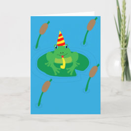Whimsical Frosch Birthday Card, Frosch Birthday Ca Karte