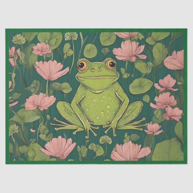 Whimsical Frosch Charm Seidenpapier (Vorderseite)