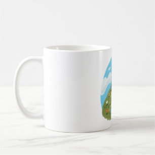 Whimsical-Frosch, der auf dem Hügel chillt, Illust Kaffeetasse