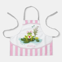Whimsical Frosch | Rosa Streifen Personalisiertes