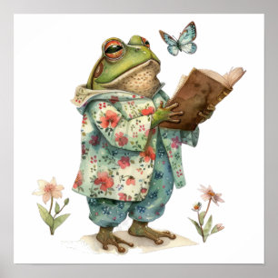 Whimsical Froschlesebbuch Poster