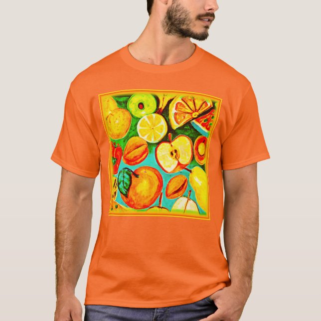 Whimsical Fruit Muster. Jetzt kaufen T-Shirt (Vorderseite)