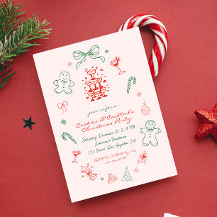 Whimsical Fun Cookies & Cocktails Weihnachts-Party Einladung