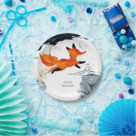 Whimsical Fun Fox Geburtstag Pappteller