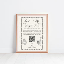 Whimsical Fun French Wedding Honeymoon Fund Sign