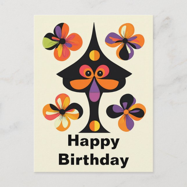 Whimsical Fun Geburtstag Postkarte (Vorderseite)