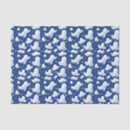 Whimsical Fun Ghost Blue Sky Halloween Night Stars Seidenpapier