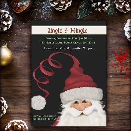 Whimsical Fun Santa Custom Red Green Weihnachten Einladung