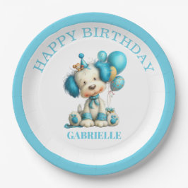 Whimsical Fun Teal Birthday  Pappteller