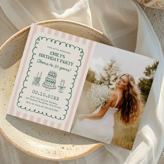  Whimsical Funky Quirky 30th Birthday Party Photo Einladung