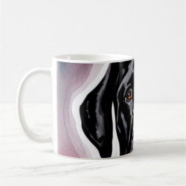 Whimsical Funny Black Great Dane Sie beobachten Kaffeetasse