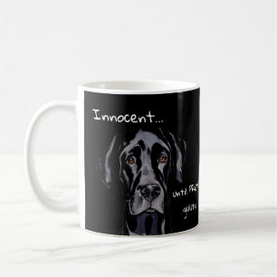 Whimsical Funny Dog Great Dane Innocent Black Kaffeetasse