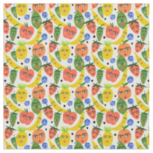 Whimsical Funny Fruchtsalat Muster Stoff
