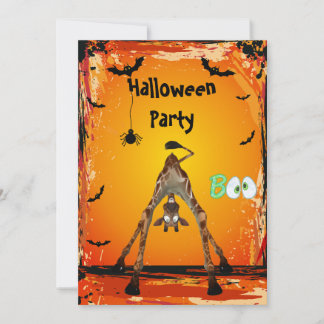 Whimsical Funny Giraffe Halloween-Party lädt ein Einladung