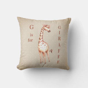 Whimsical G ist für GIRAFFE Polka Dots Kissen