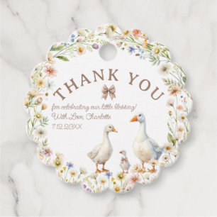 Whimsical Gänse Baby Dusche Danke Geschenkanhänger