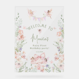Whimsical garden Fairy First Birthday Welcome Acrylschild