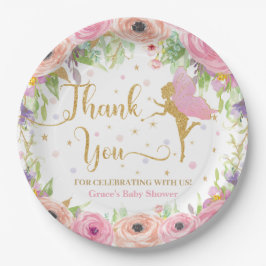 Whimsical Garden Fairy Floral Baby Dusche Geburtst Pappteller