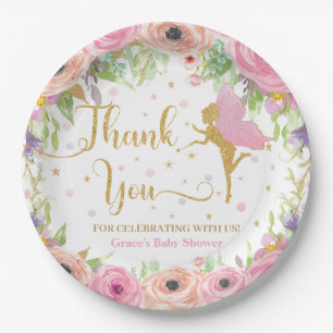 Whimsical Garden Fairy Floral Baby Dusche Geburtst Pappteller
