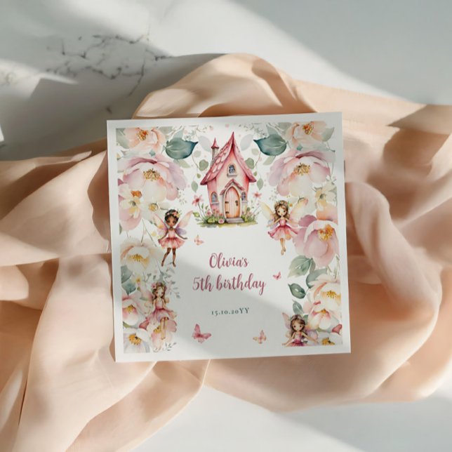 Whimsical Garden Fairy Teezeremonie Party Girls Bi Serviette (Von Creator hochgeladen)