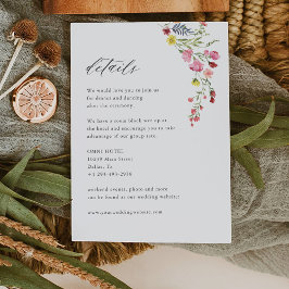 Whimsical Garden Floral Elegante Hochzeiten Detail Begleitkarte