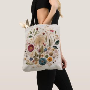 Whimsical Garden gepresste Blumen Boheme  Tasche