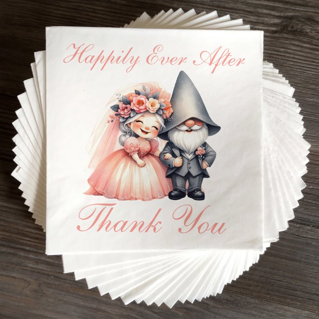 Whimsical Garden Gnome Orange Vielen Dank für Ihre Serviette (Von Creator hochgeladen)