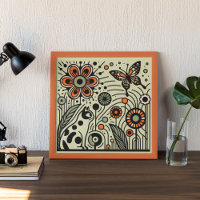 Whimsical Garden Harmonie: Katze, Blume und Butter
