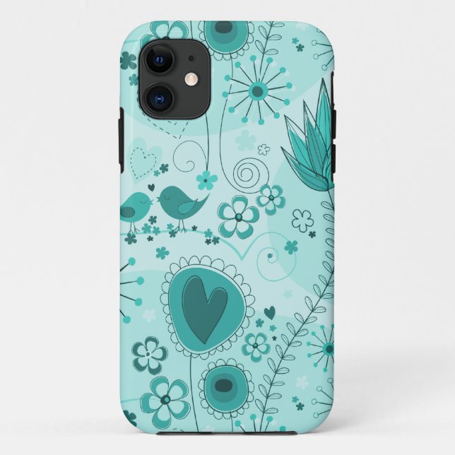 Whimsical Garden in Türkis iPhone 5 Fall Case-Mate iPhone Hülle (Rückseite)
