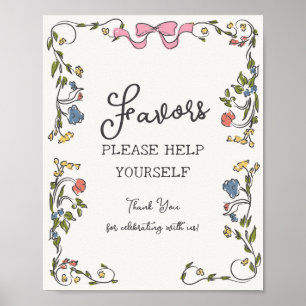 Whimsical Garden Party Französisch Blumenliebhaber Poster