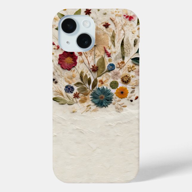 Whimsical Garden Pressed Blume Bohemisch Case-Mate iPhone Hülle (Rückseite)