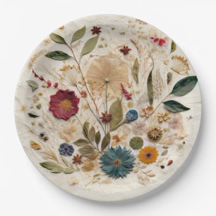 Whimsical Garden Pressed Blume Bohemisch Hochzeit Pappteller