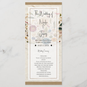 Whimsical Garden Pressed Blume Bohemisch Hochzeit Programm