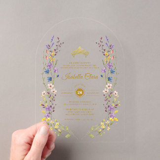Whimsical Garden Quinceañera Akryllische Einladung