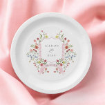 Whimsical Garden Wedding Wappen Monogram Pappteller<br><div class="desc">Whimsical Garden Wedding Wappen Monogram Paper Teller Verlobung Feier Dekorationen</div>
