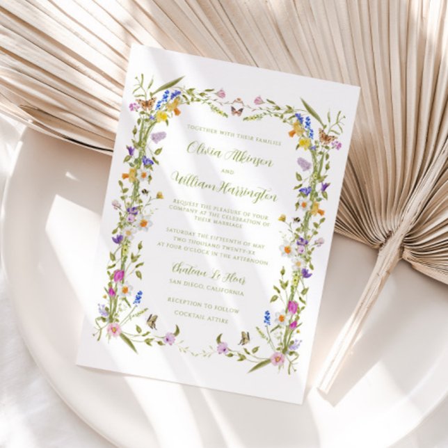 Whimsical Garden Wildblume Wedding Einladung (Von Creator hochgeladen)