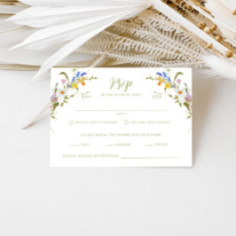 Whimsical Garden Wildblume Wedding RSVP Karte