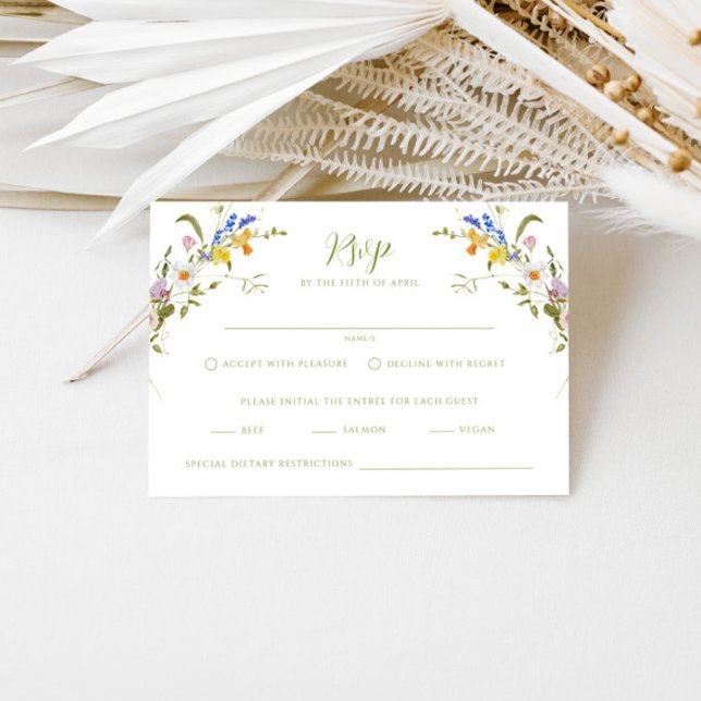 Whimsical Garden Wildblume Wedding RSVP Karte (Von Creator hochgeladen)